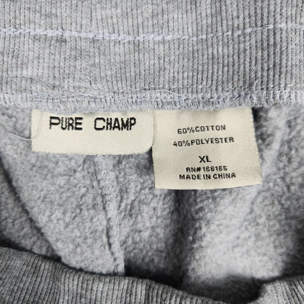 Pure Champ Jogger Sweatpants Mens XL Gray Activewear Zipper Pockets Drawstring